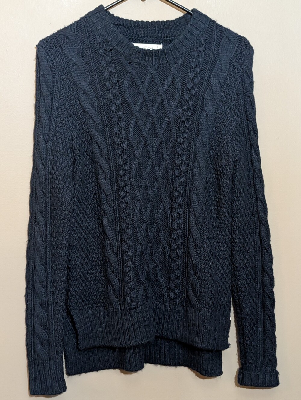 Abercrombie & Fitch Cable Knit Sweater Blue Crewneck Cozy Womens Small